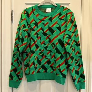 Heineken Rare Men’s Green Crew Neck Geo Pattern Ugly Christmas Sweater sz.L
